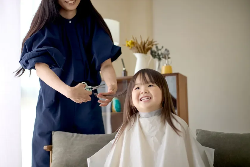 親子でヘアカット