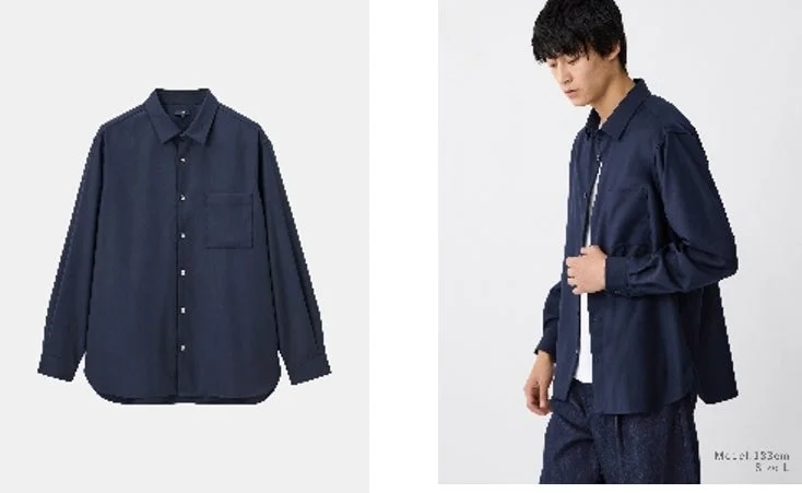 レーヨンブレンドレギュラーカラーシャツ