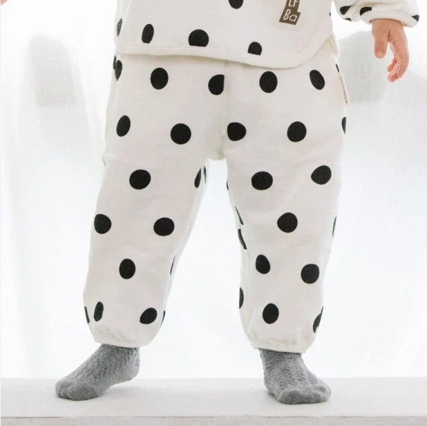 LOWRYS FARM BaBY サルエル風ジョグパンツ 裏毛 ドット