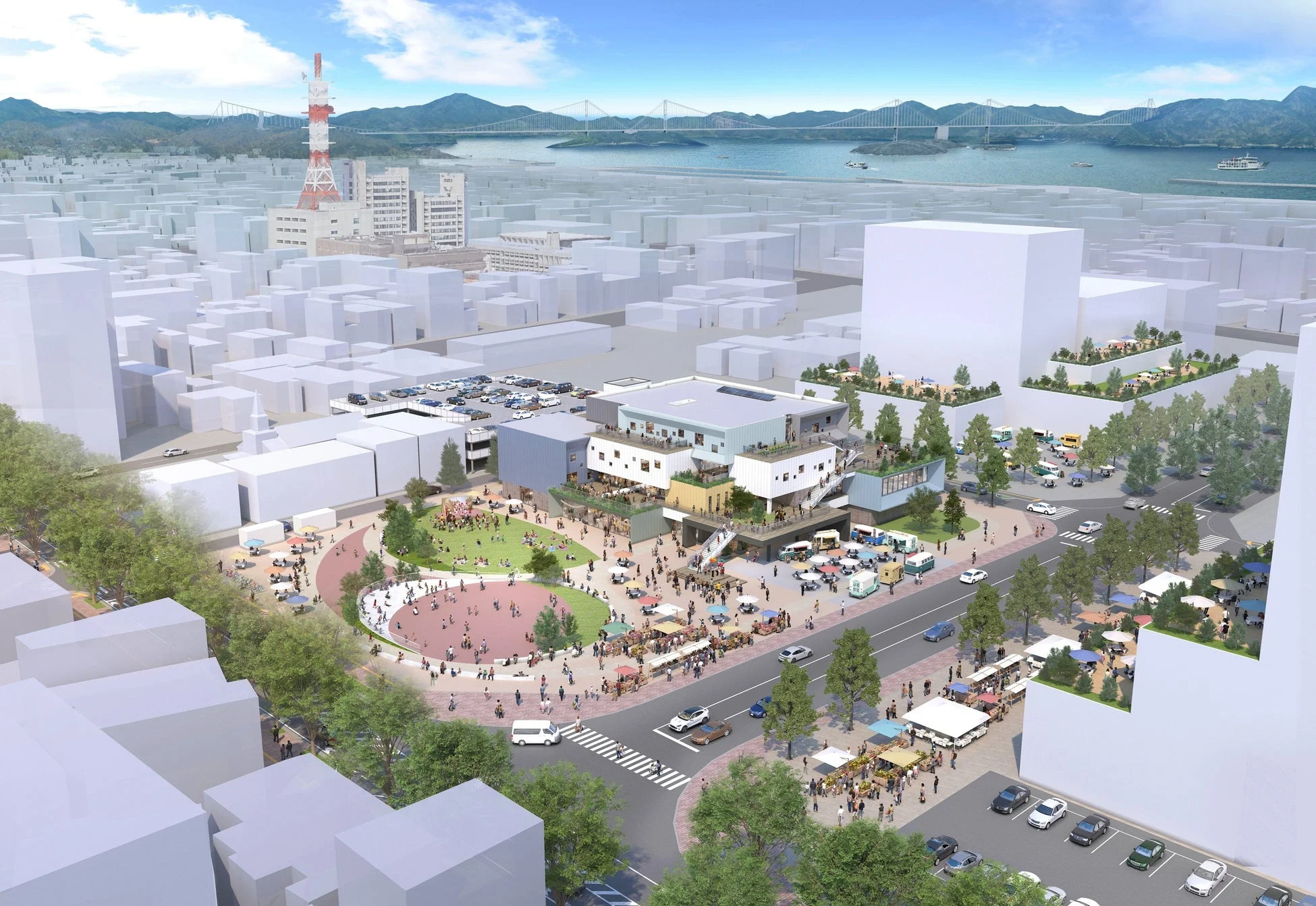 都市開発・複合施設パース