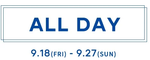 ALL DAY 9.18-9.27の告知