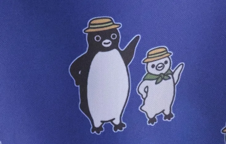 ネイビーエコバッグ柄