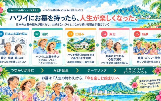「ハワイにお墓を買ったら、人生が楽しくなった。」観光地が“帰る場所”に変わり、お墓から生まれたつながりが一曲の歌に